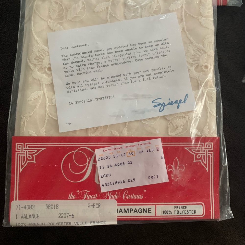 KARPEL Vintage embroided valances/ JP panels (2) each NIB unopened - Picture 11 of 15